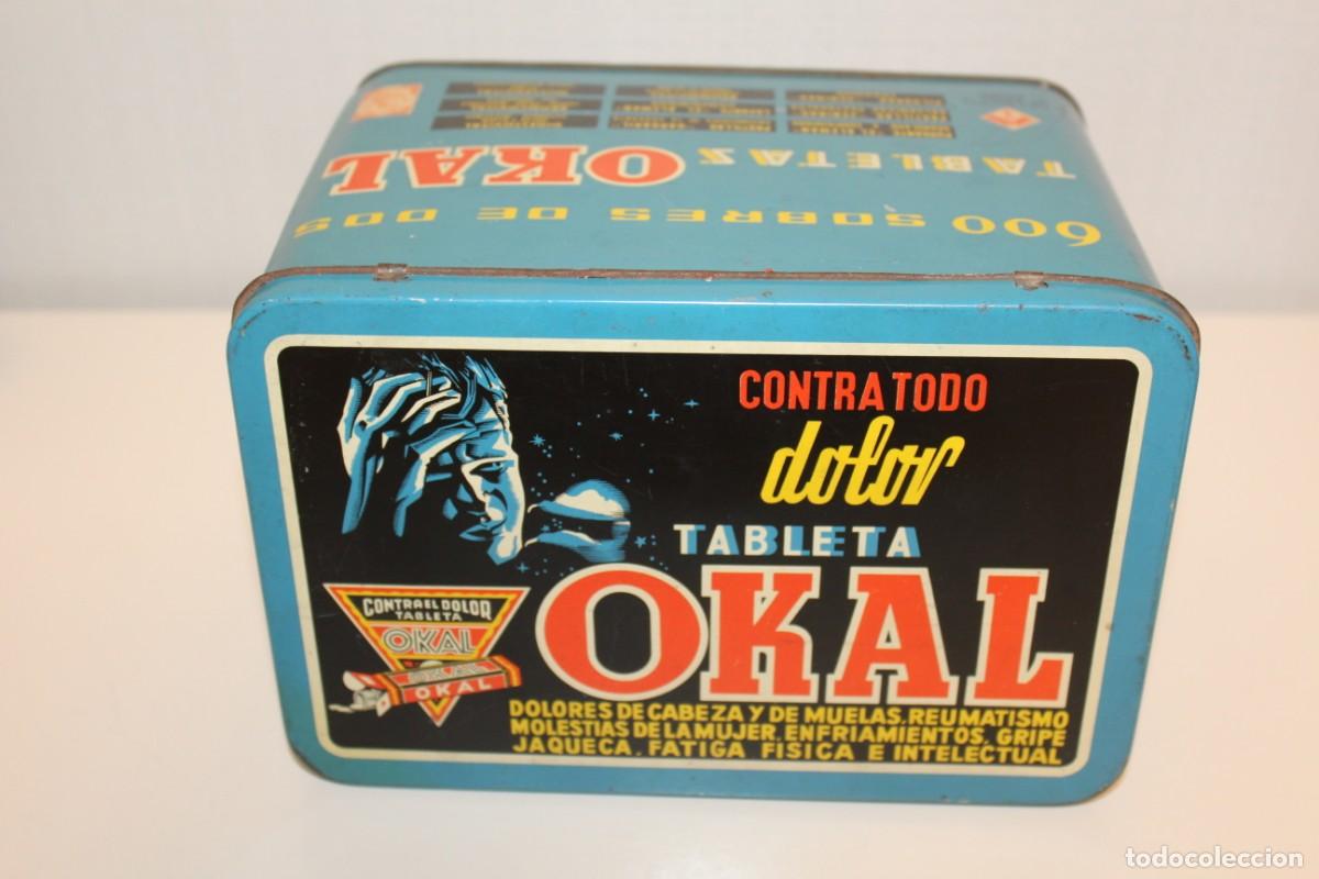 Cajas y cajitas met&aacute;licas: LATA LITOGRAFIADA CONTRA EL DOLOR TABLETA OKAL