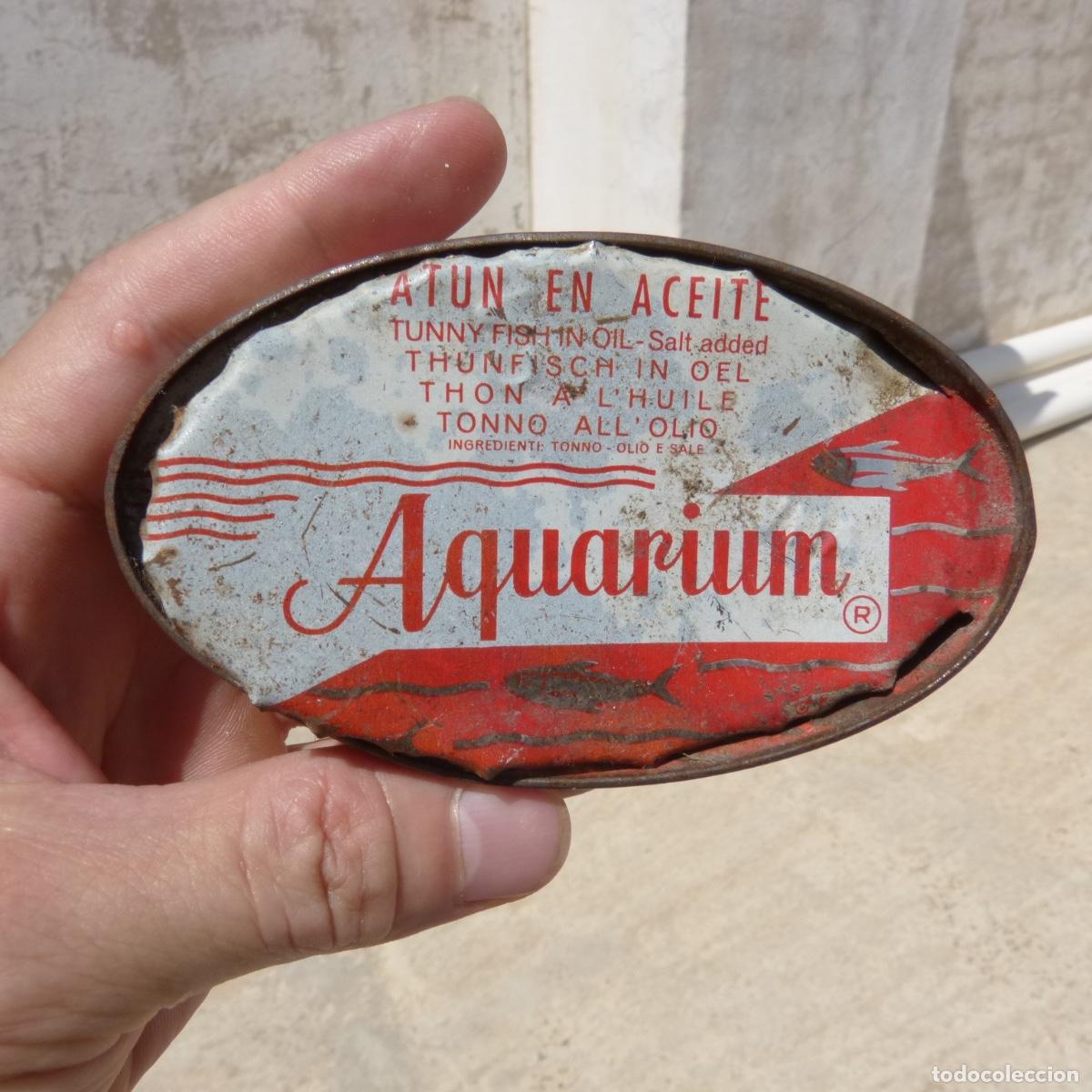 Cajas y cajitas met&aacute;licas: Antigua lata de conservas , Aquarium, atun en aceite. Fabricantes conserveros reunidos, facore, vigo