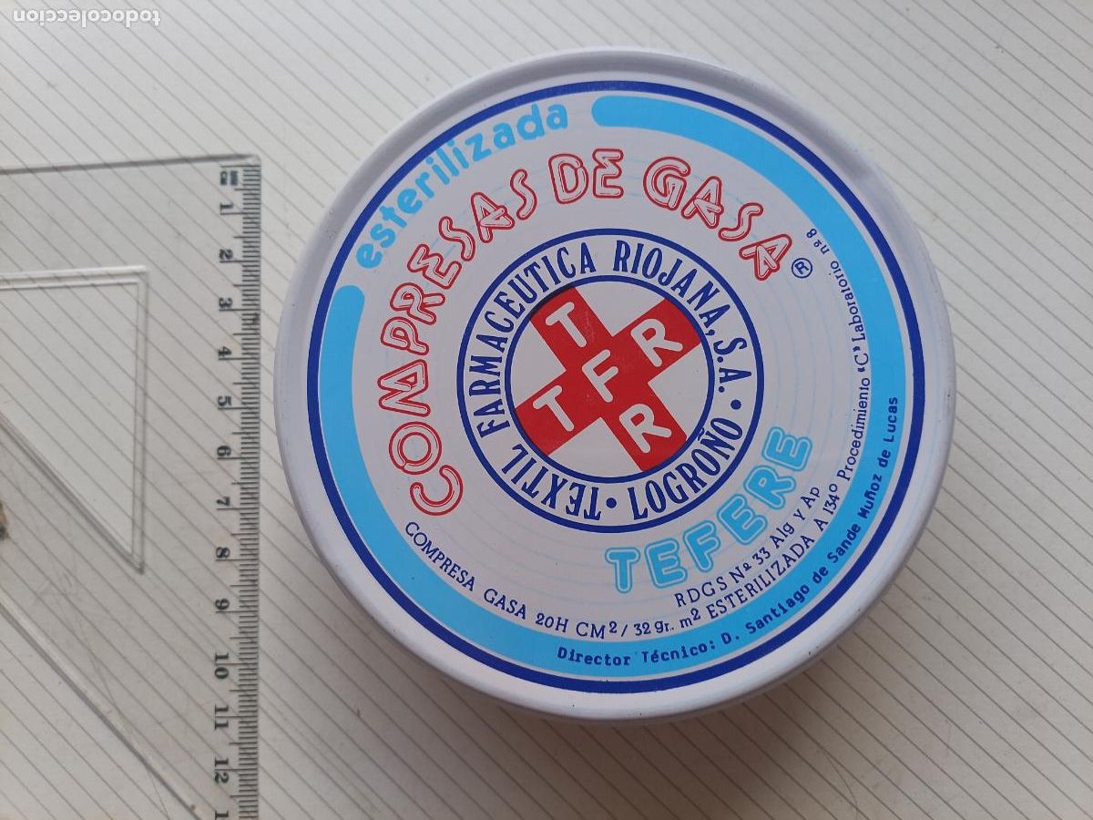 Cajas y cajitas met&aacute;licas: Caja met&aacute;lica de compresas de gasa TFR, Logro&ntilde;o