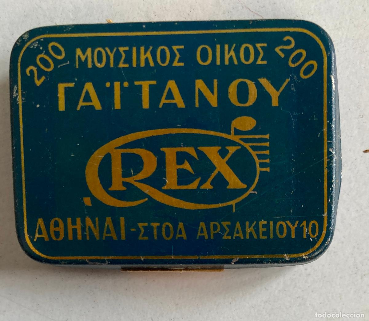 Cajas y cajitas met&aacute;licas: RARA CAJA DE AGUJAS DE GRAMOFONO MARCA REX. CONTIENE AGUJAS.