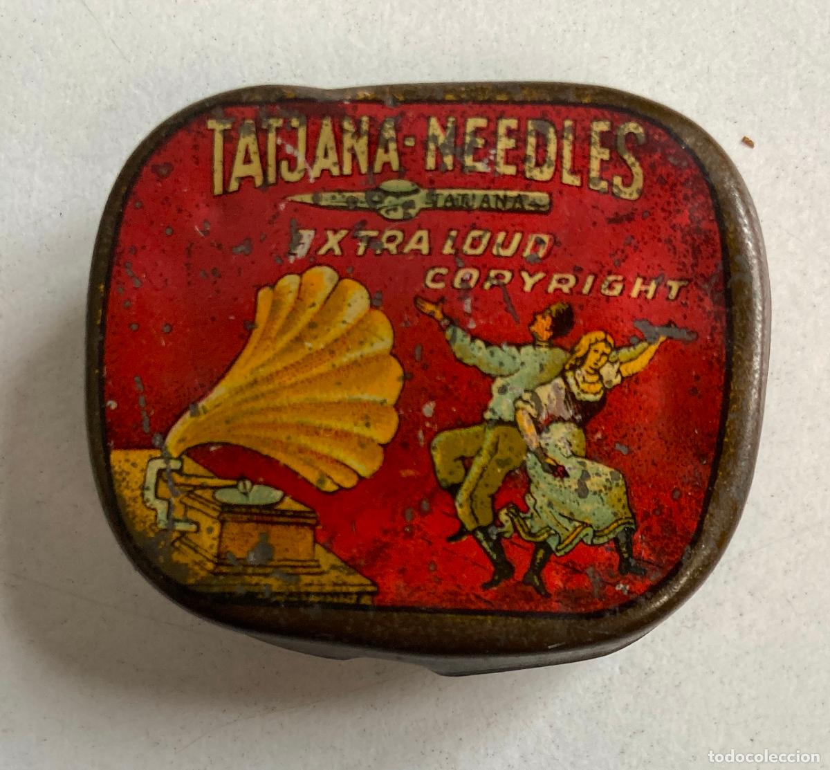 Cajas y cajitas met&aacute;licas: RARA CAJA DE AGUJAS DE GRAMOFONO MARCA TATJANA. CONTIENE AGUJAS.