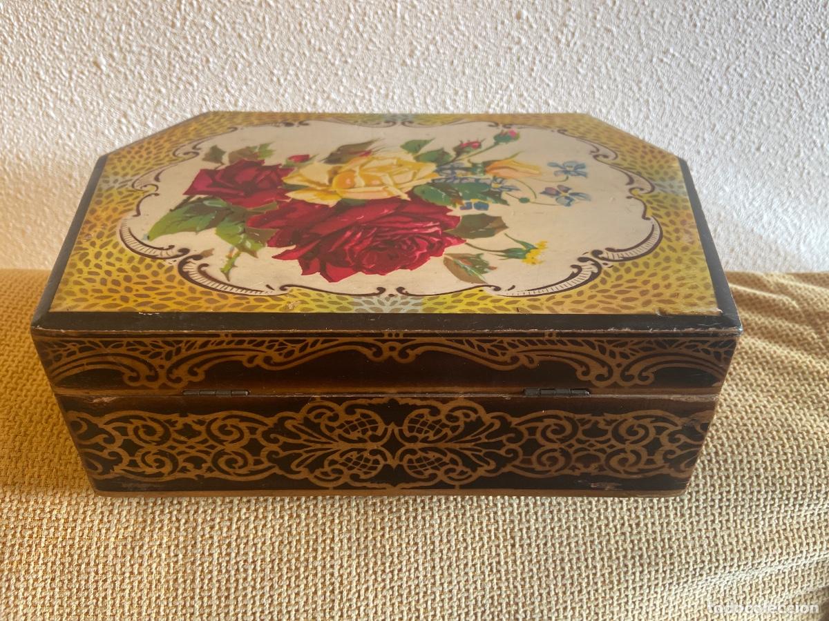 Cajas y cajitas met&aacute;licas: Caja de madera antigua - Foto 3