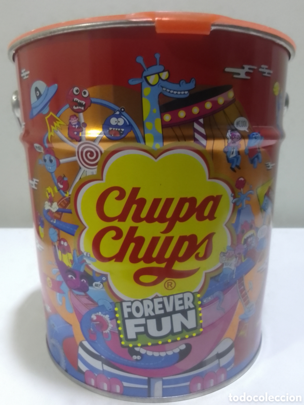 Cajas y cajitas met&aacute;licas: Cubo met&aacute;lico vac&iacute;o Chupa Chups FOREVER FUN.