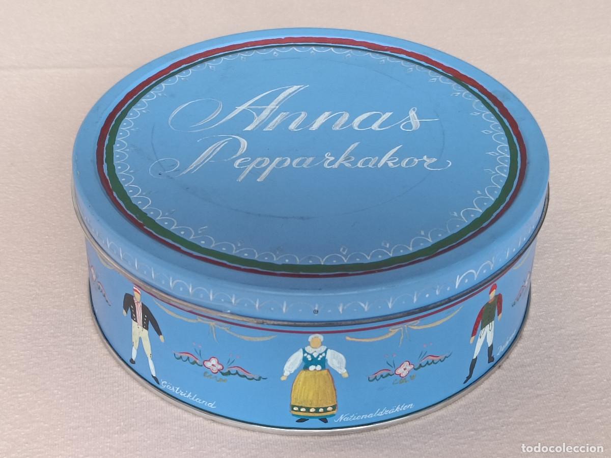 Cajas y cajitas met&aacute;licas: Caja de lata de Galletas de Jengibre ANNAS PEPPARKAKOR, Suecia. VAC&Iacute;A. Excelente estado.