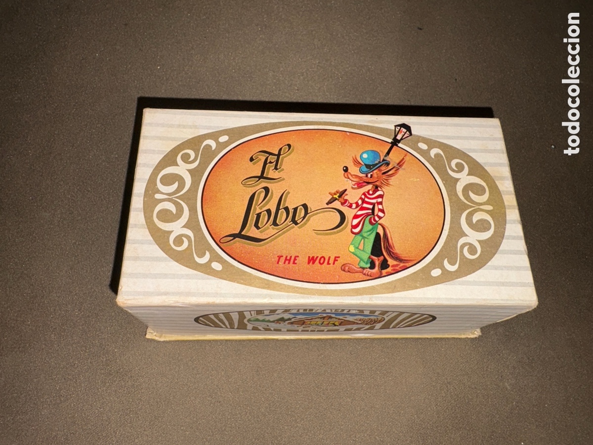 Cajas y cajitas met&aacute;licas: EL LOBO.. Caja de Turrones.. Hijo de Manuel S.Soler JIJONA&hellip; (h.1960?) Med&iacute;das : 5 x 8 x 14 CART&Oacute;N