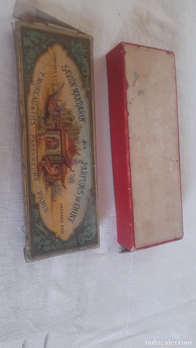 Cajas y cajitas met&aacute;licas: Antigua caja de jab&oacute;n francesa Savon Mandarin - F. Moreau & Fils Parfumeurs Paris&rdquo;.