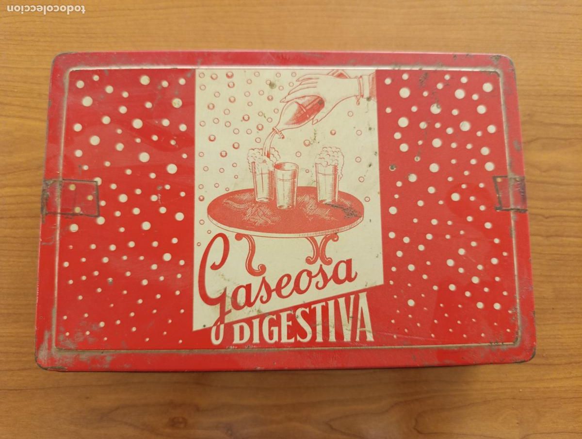 Boxes and metal boxes: CAJA HOJALATA METALICA GASEOSAS LA DIGESTIVA.