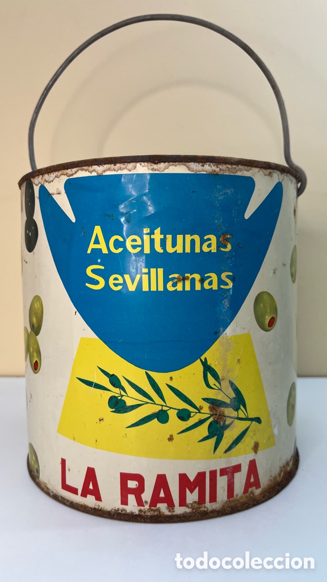 Cajas y cajitas met&aacute;licas: ANTIGUO BOTE LATA ACEITUNAS LA RAMITA , ALCALA DE GUADAIRA ( SEVILLA ) 5 KG