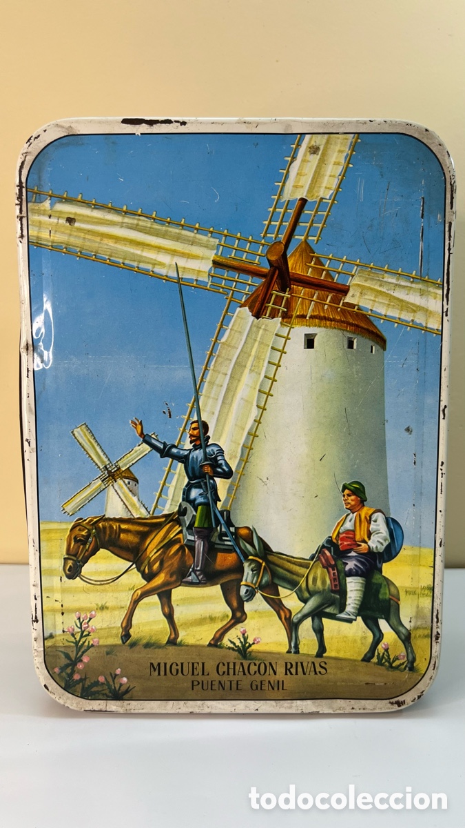 Cajas y cajitas met&aacute;licas: Lata de Membrillo Miguel Chac&oacute;n Puente Genil Quijote a&ntilde;os 60