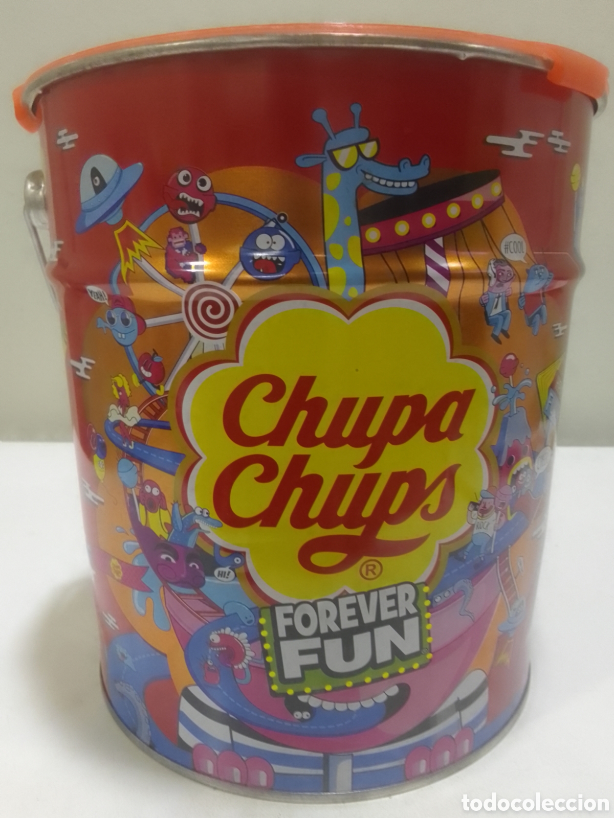 Cajas y cajitas met&aacute;licas: Cubo met&aacute;lico vac&iacute;o Chupa Chups FOREVER FUN.