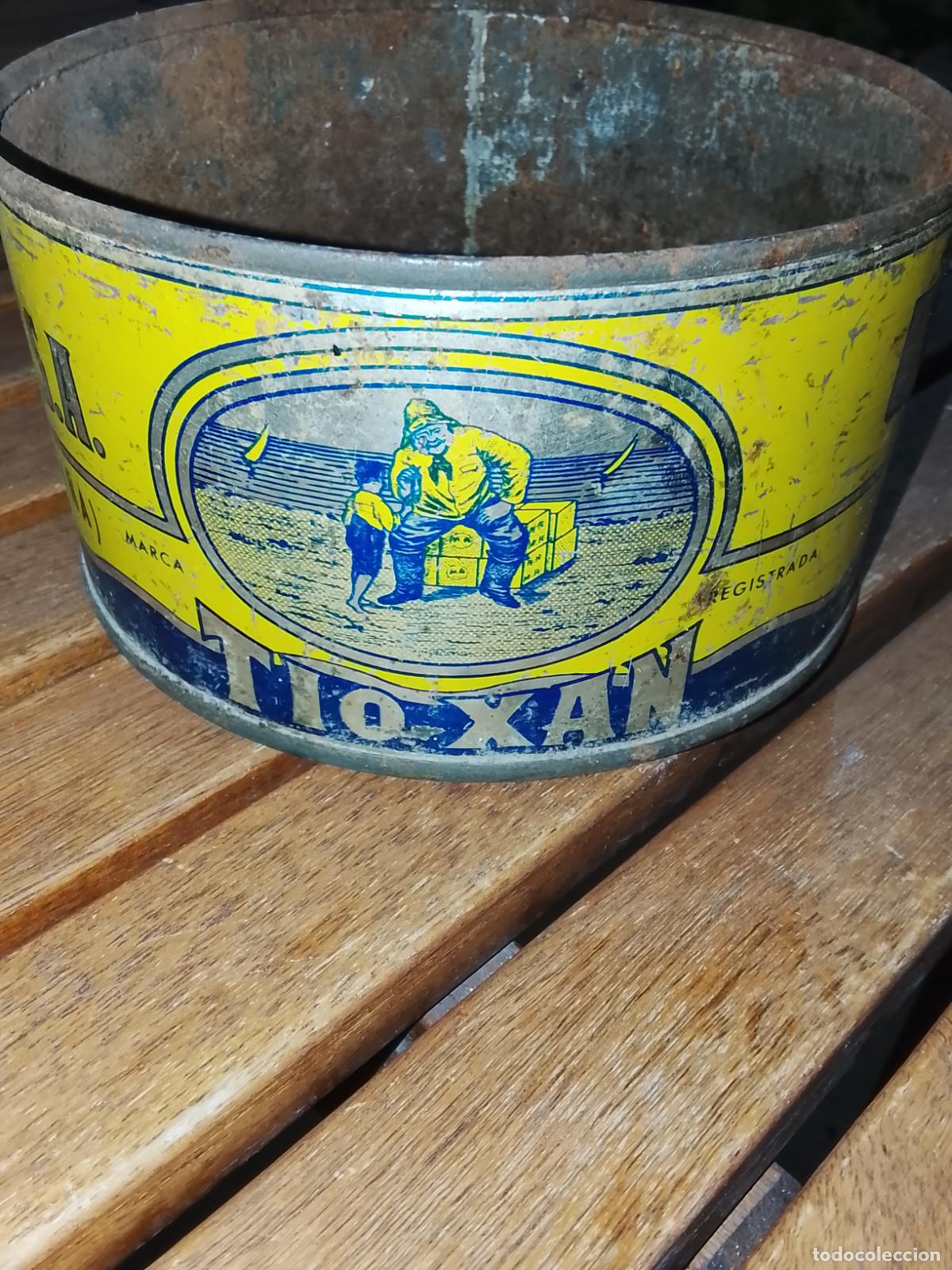Cajas y cajitas met&aacute;licas: Lata Filetes Anchoa T&iacute;o Xan - Conservas M. N&uacute;&ntilde;ez Rey (Vigo) - Litografiada - 15x8 cm - Con defectos