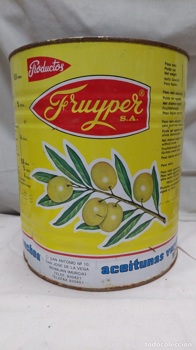 Cajas y cajitas met&aacute;licas: Antigua lata Acetunas Verdes Fruyper Beniajan Murcia.