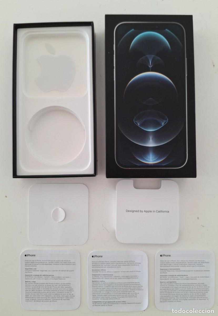 Boxes and metal boxes: Caja original Apple iPhone 12 Pro o iPhone 12 Pro Max manuales bandeja de papel sin tel&eacute;fono