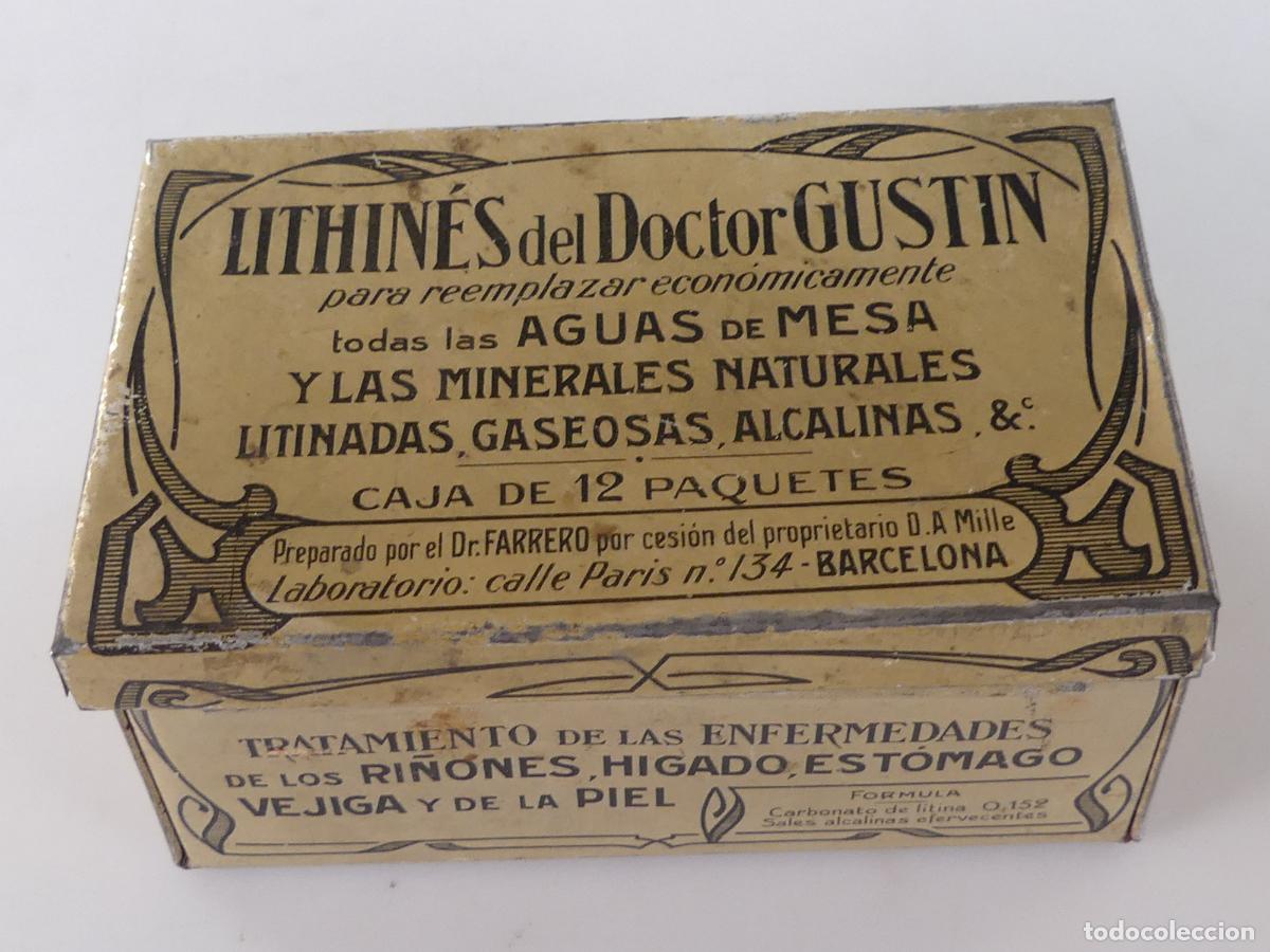 Casse e cassette metalliche: ANTIGUA CAJA DE HOJALATA - LITHINES DEL DOCTOR GUSTIN