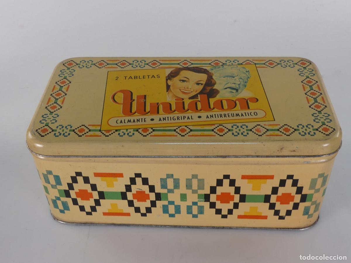 Boxes and metal boxes: CAJA DE HOJALATA TABLETAS ANTIGRIPAL UNIDOR
