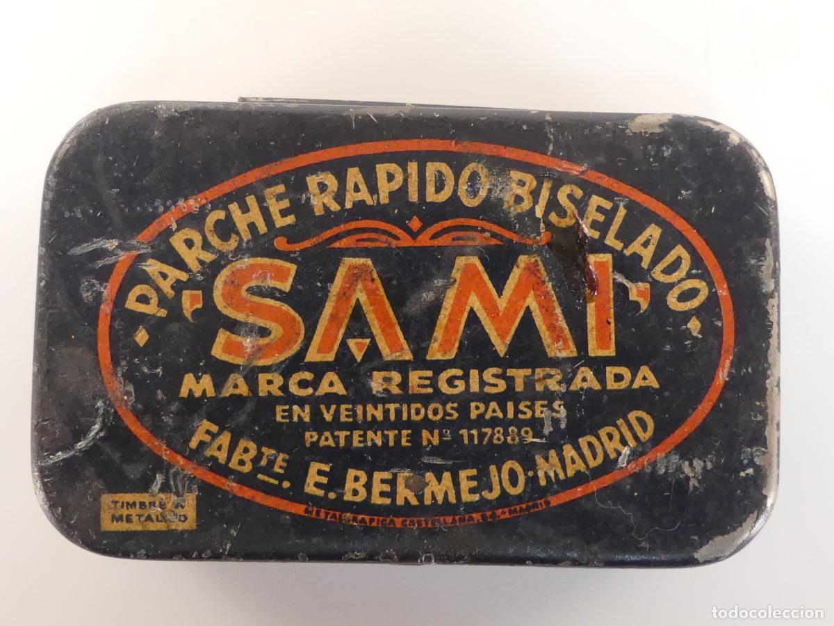 Casse e cassette metalliche: CAJA DE HOJALATA VACIA PARCHE RAPIDO BISELADO SAMI - OBJETO DE COLECCI&Oacute;N
