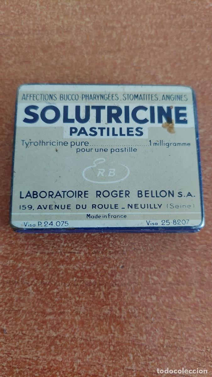 Cajas y cajitas met&aacute;licas: Antigua lata pastillas Solutricine