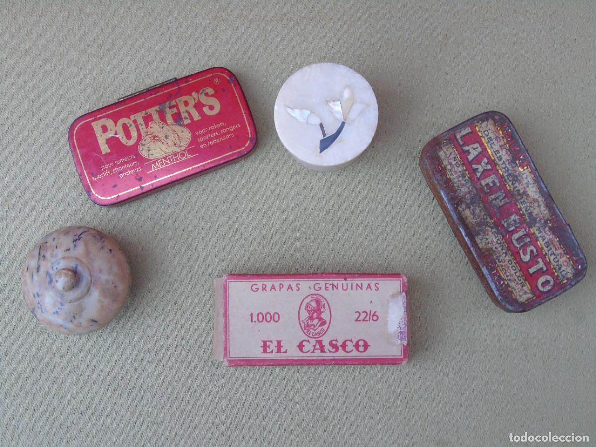 Blechdosen und Kisten: LOTE DE 5 ANTIGUAS CAJAS PEQUE&Ntilde;AS. DIFERENTES MATERIALES.