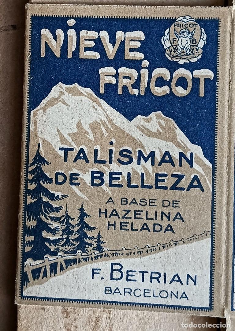 Cajas y cajitas met&aacute;licas: Caja cart&oacute;n NIEVE FRICOT -- Para el cutis F. Betrian - Barcelona