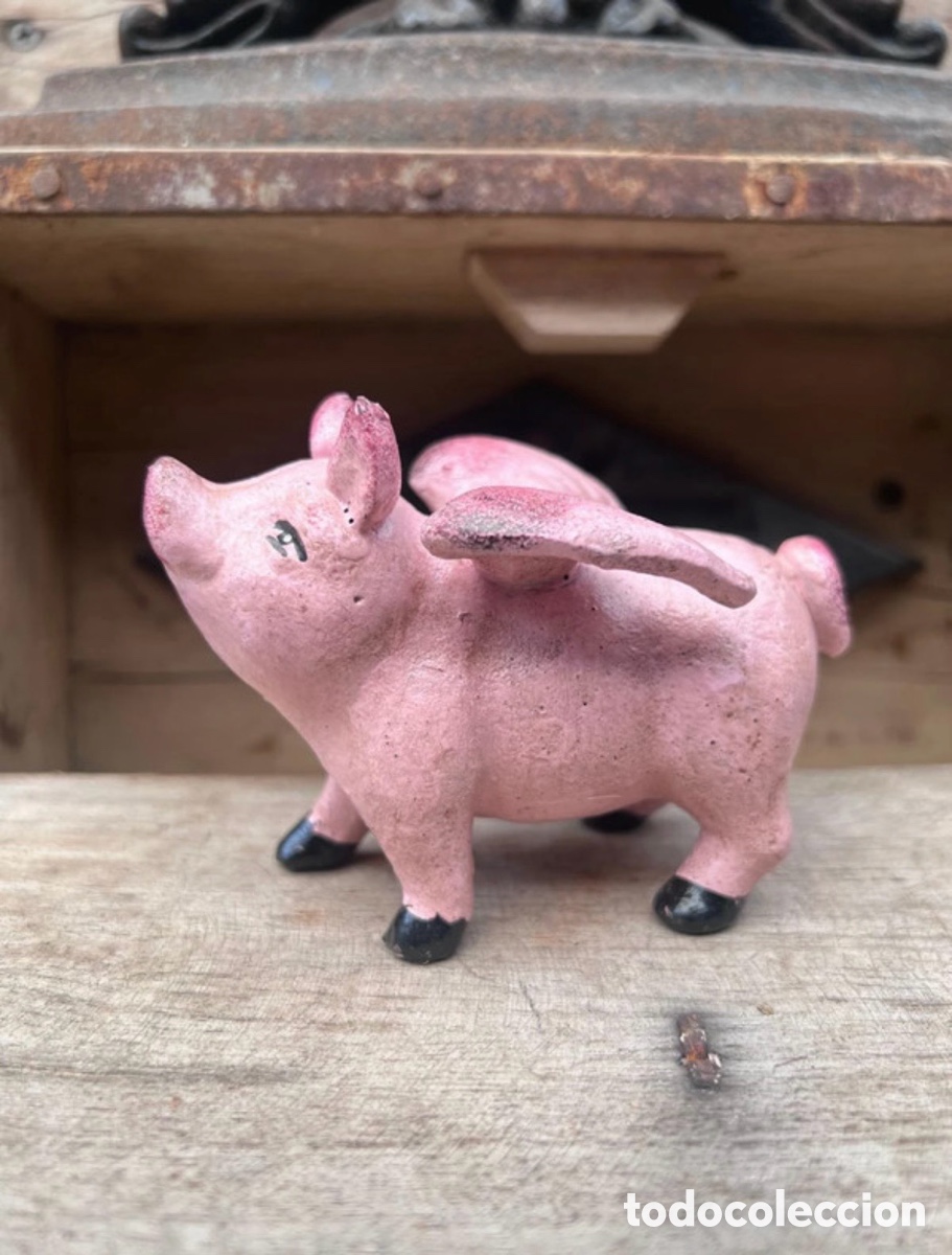 Cajas y cajitas met&aacute;licas: Hucha hiero fundido en forma de cerdito con alas