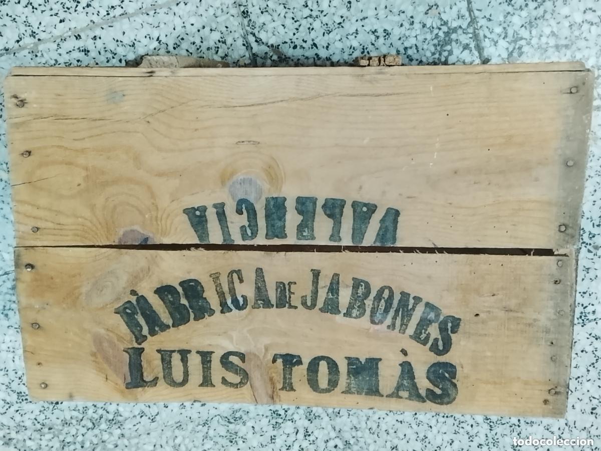 Cajas y cajitas met&aacute;licas: Antigua Caja Madera JAB&Oacute;N COMETA - Valencia. A&ntilde;os 40/50. Gran Formato. Pieza de Museo Industrial