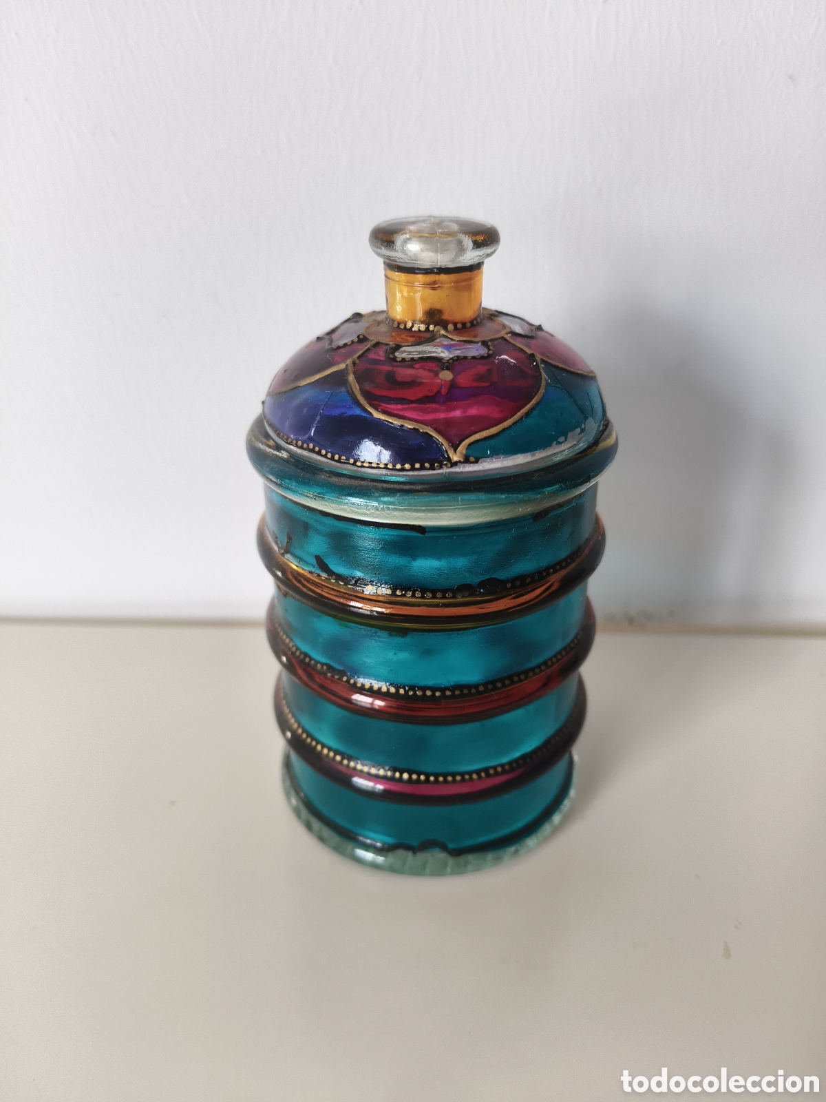 Cajas y cajitas met&aacute;licas: Antiguo joyero de cristal o caja para peque&ntilde;as piezas