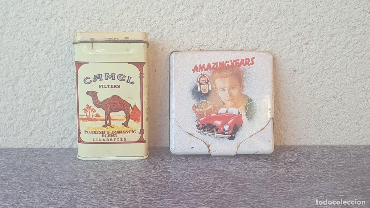 Cajas y cajitas met&aacute;licas: LOTE de 2 CAJAS METALICAS: CIGARROS, CIGARRILLOS CAMEL FILTERS Y otra de AMAZING YEARS Amsterdam.