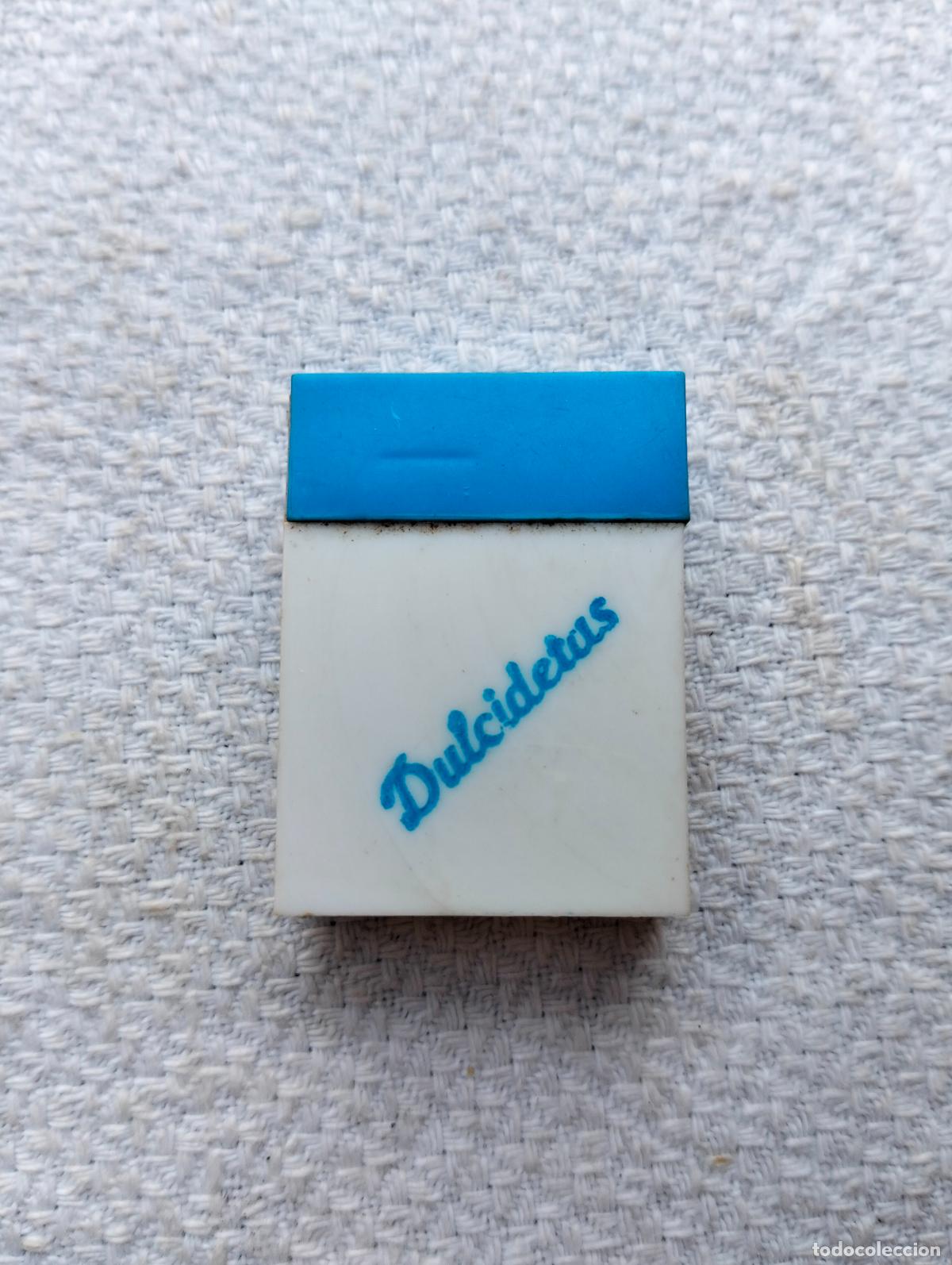 Casse e cassette metalliche: Caja peque&ntilde;a cajita rectangular color azul blanco dulcidetas pastillas