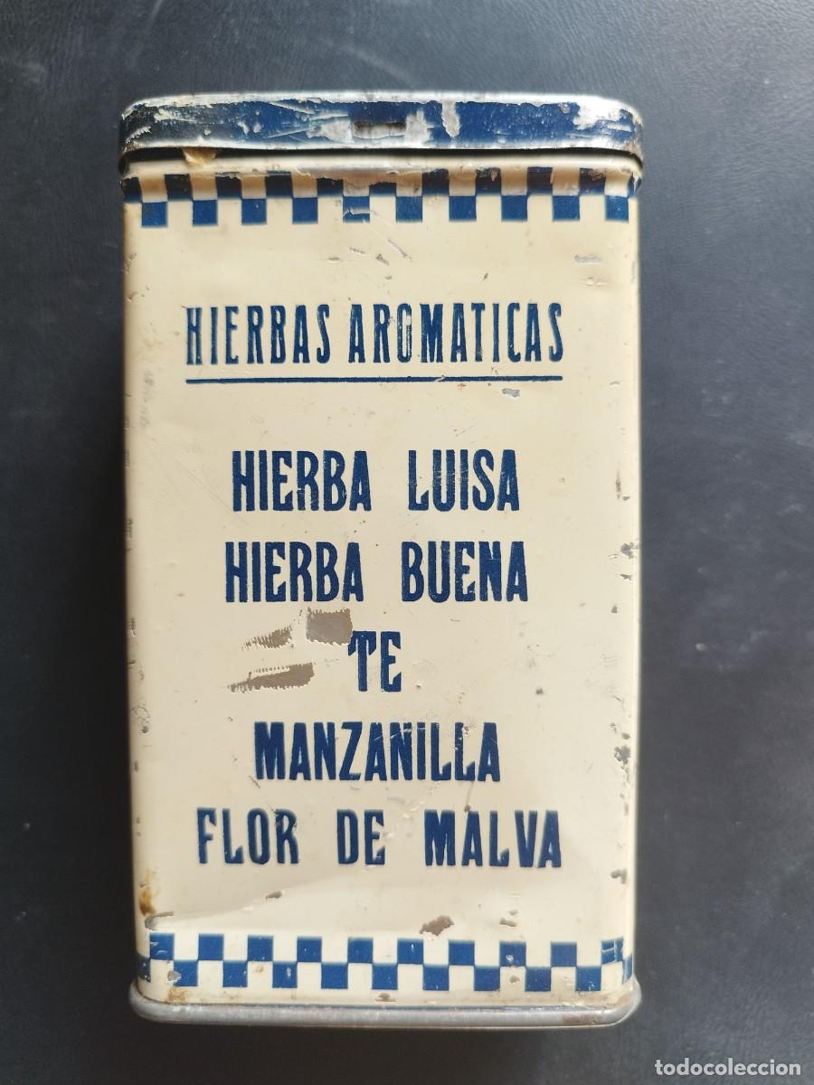 Blechdosen und Kisten: lata litografiado Sociedad Espa&ntilde;ola Nutreina - Hierbas Arom&aacute;ticas / Alimentos de Pl&aacute;tano - Madrid