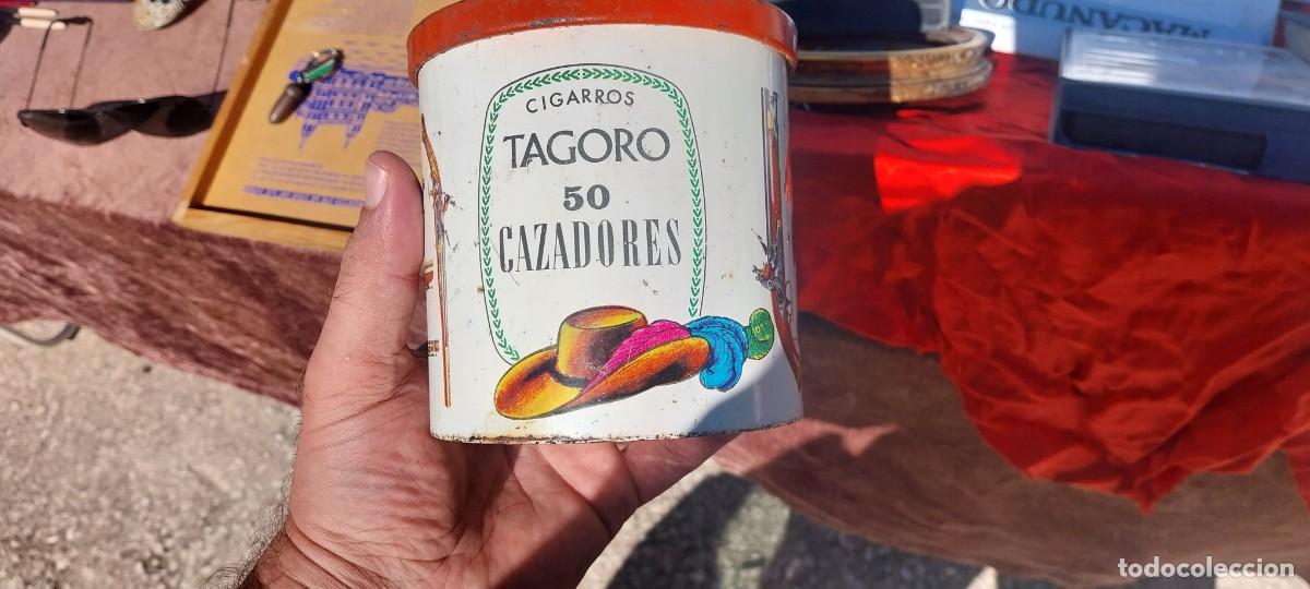 Cajas y cajitas met&aacute;licas: LATA PARA TABACO TAGORRA 50 CAZADORES