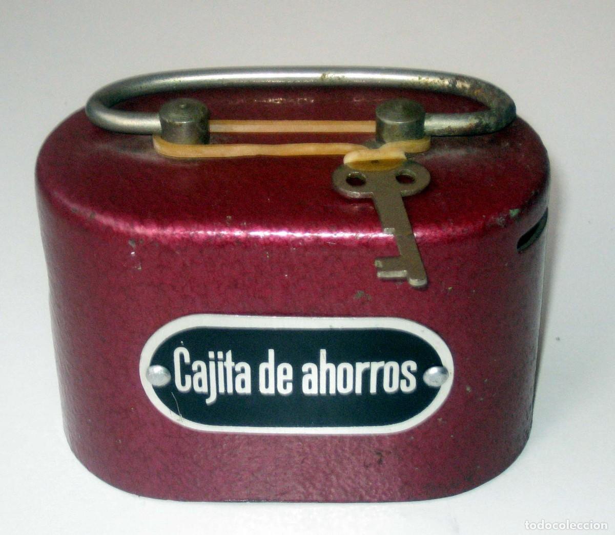 Cajas y cajitas met&aacute;licas: ANTIGUA HUCHA CAJITA DE AHORROS MET&Aacute;LICA CON SU LLAVE EN MUY BUEN ESTADO