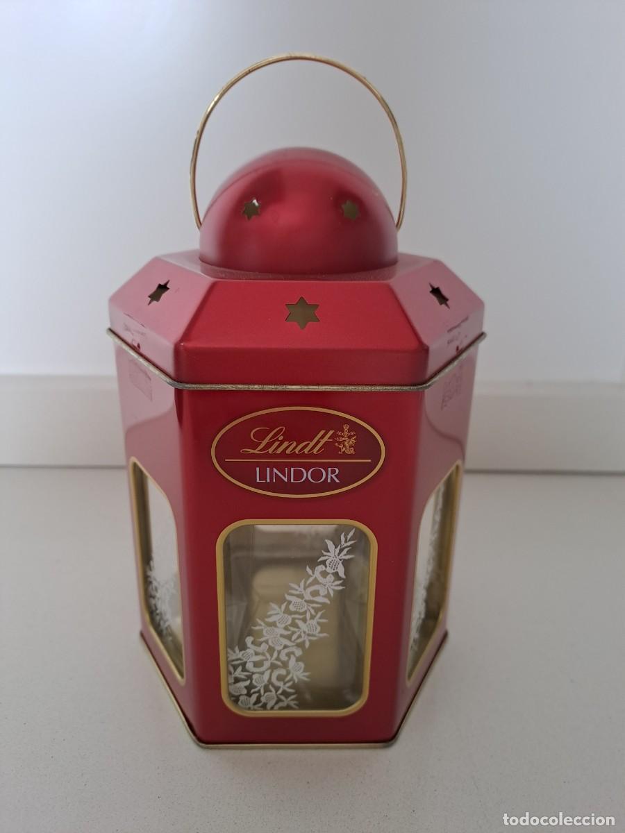 Cajas y cajitas met&aacute;licas: Lata Lindt Colecci&oacute;n Vintage Farol