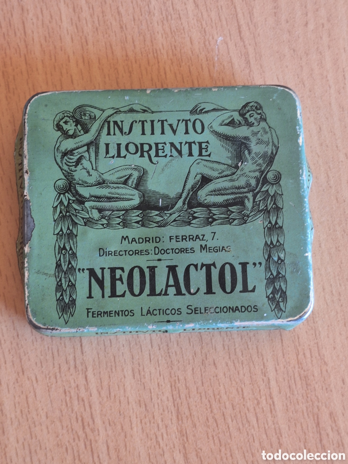 Cajas y cajitas met&aacute;licas: Antigua lata medicamento neolactol sueros vacunas