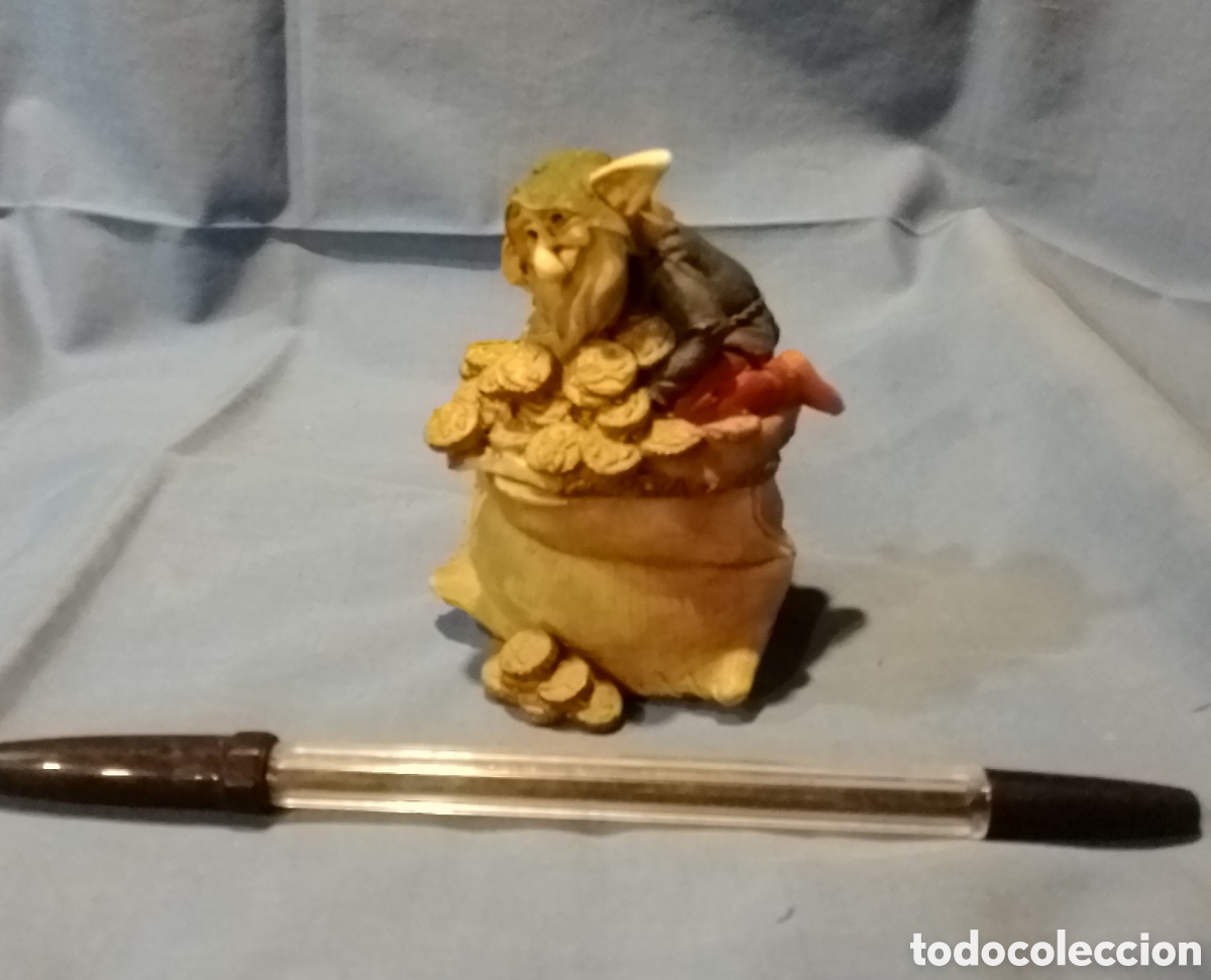 Cajas y cajitas met&aacute;licas: Cajita figura de duende de resina
