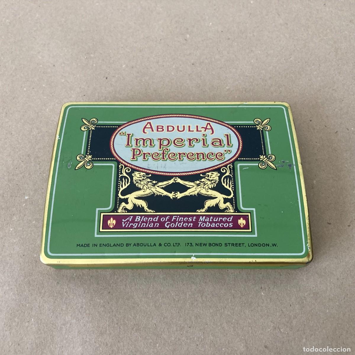 Cajas y cajitas met&aacute;licas: CAJA MET&Aacute;LICA TABACO ABDULLA IMPERIAL PREFERENCE, LONDON, VAC&Iacute;A