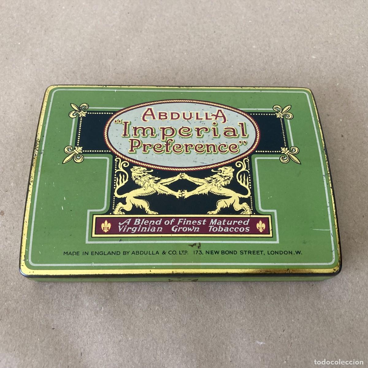 Cajas y cajitas met&aacute;licas: CAJA MET&Aacute;LICA TABACO ABDULLA IMPERIAL PREFERENCE, LONDON, VAC&Iacute;A