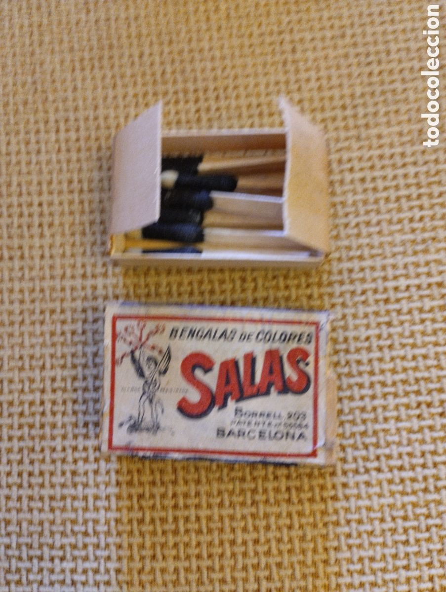 Cajas y cajitas met&aacute;licas: Caja antigua Bengalas de Colores Salas