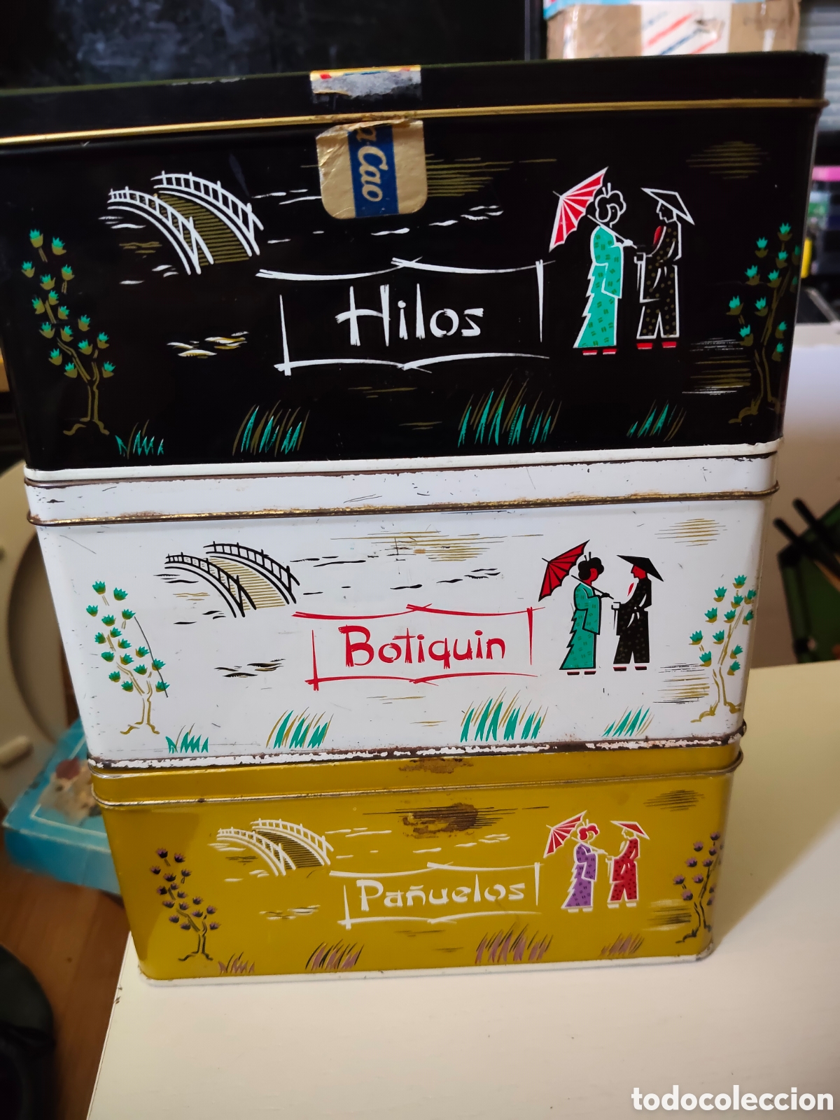 Cajas y cajitas met&aacute;licas: 3 cajas met&aacute;licas vintage colecci&oacute;n Colacao