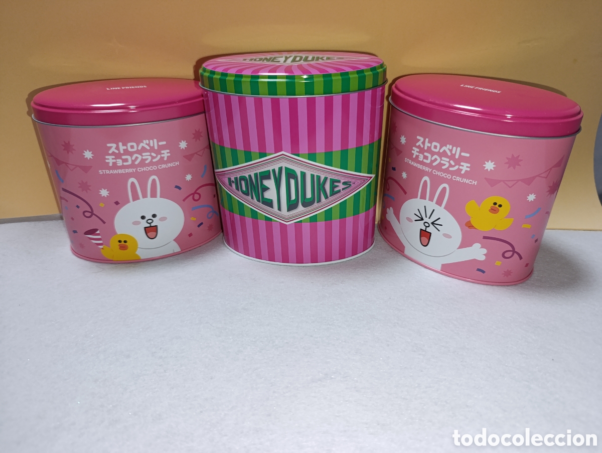 Cajas y cajitas met&aacute;licas: Lote 3 Latas Coleccionables Line Friends & Honeydukes