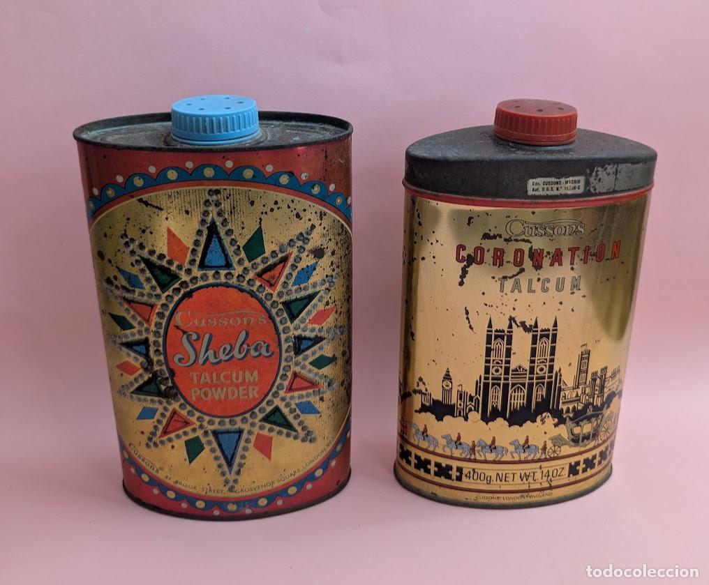 Cajas y cajitas met&aacute;licas: TALCUM CUSSONS DOS BOTES METALICOS ANTIGUOS
