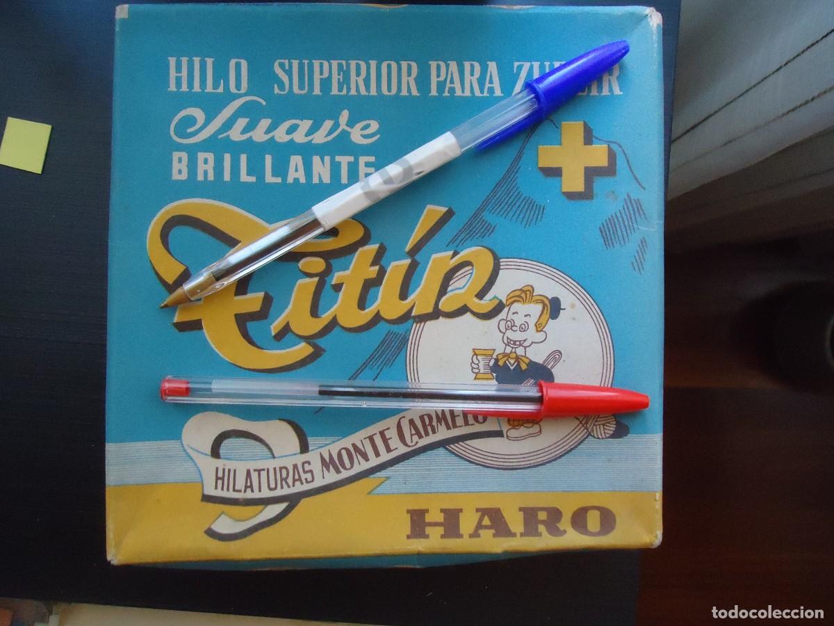 Cajas y cajitas met&aacute;licas: caja hilo vintage titin hilaturas monte carmelo haro la rioja zurcir ovillos coser riojano textil