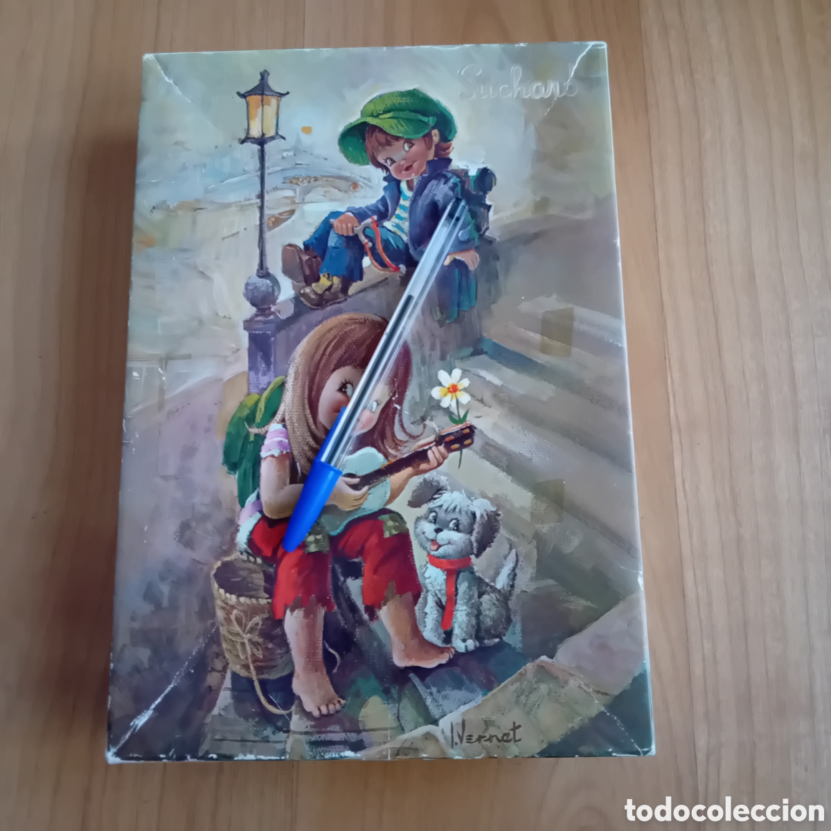 Cajas y cajitas met&aacute;licas: CAJA DE CART&Oacute;N BOMBONES SUCHARD. SERIE C-330. ILUSTRACI&Oacute;N DE VERNET. A&Ntilde;OS 60