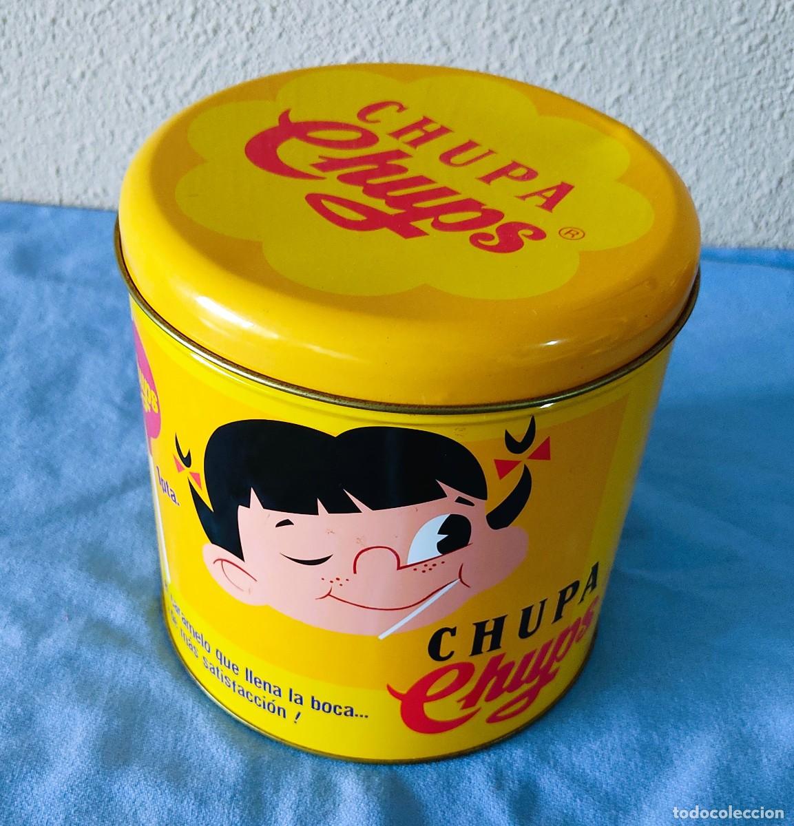 Cajas y cajitas met&aacute;licas: LATA BOTE DE METAL DE CHUPA CHUPS DISE&Ntilde;O 1958 EN MUY BUEN ESTADO