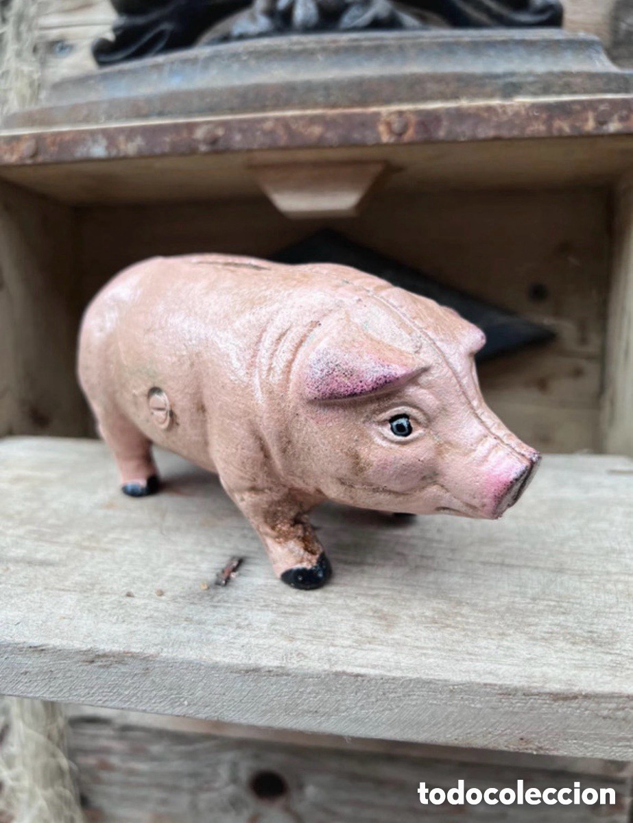 Cajas y cajitas met&aacute;licas: Hucha hierro fundido en forma de cerdito