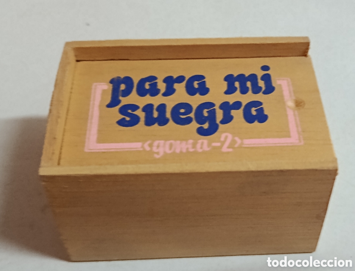 Cajas y cajitas met&aacute;licas: Peque&ntilde;a cajita de madera con texto &rdquo;Para mi suegra...Goma-2&rdquo;