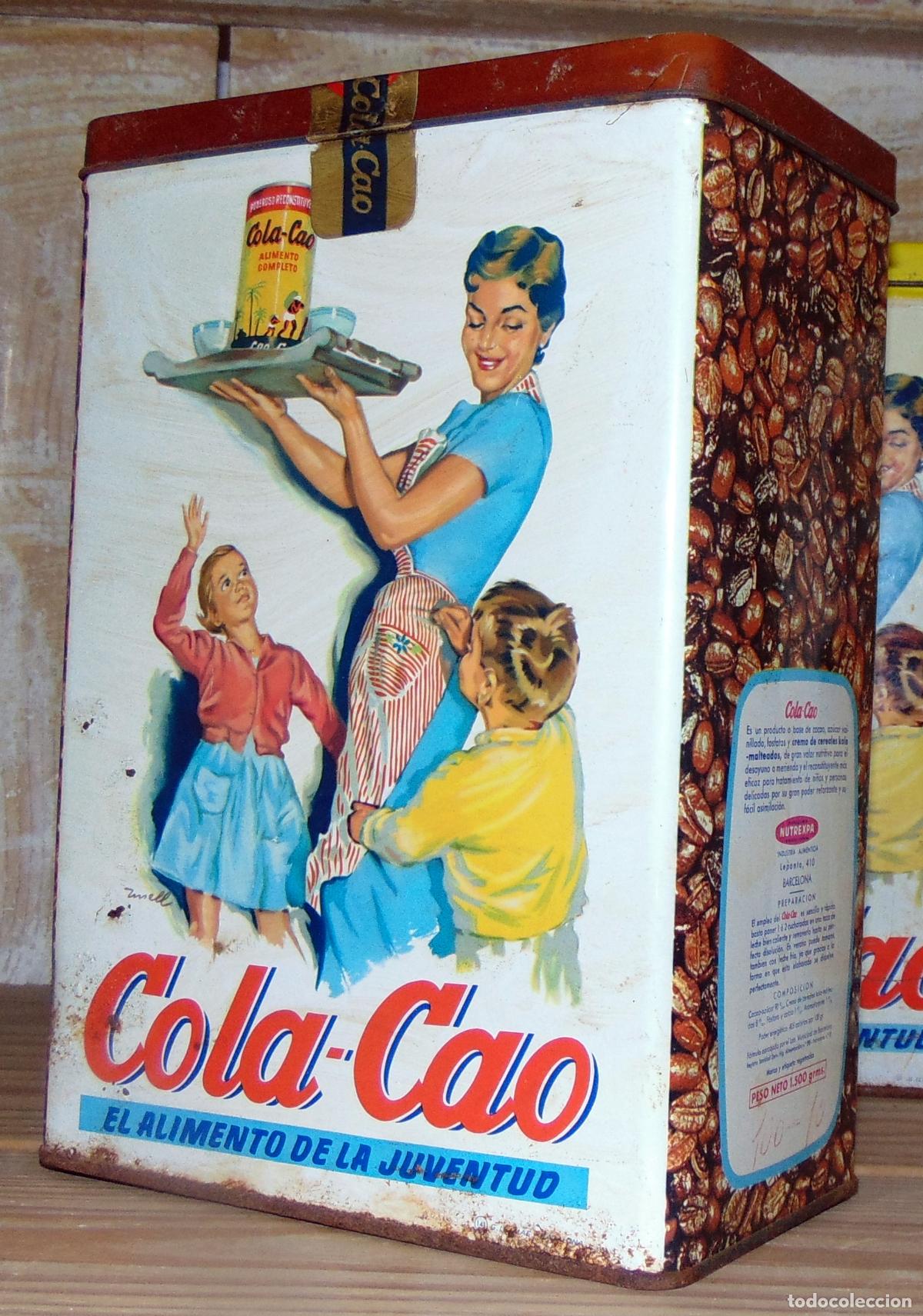 Cajas y cajitas met&aacute;licas: CAJA VINTAGE COLA-CAO ORIGINAL A&Ntilde;OS 60-70 PARA CAF&Eacute;, 22,2x15CM