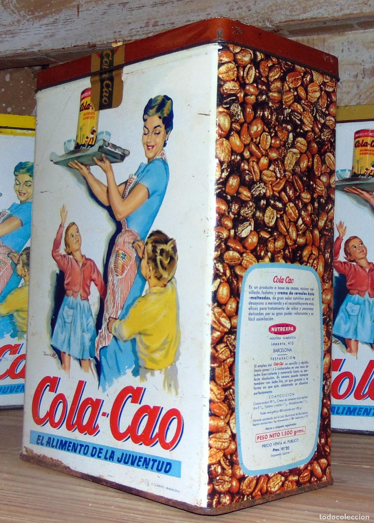 Cajas y cajitas met&aacute;licas: CAJA VINTAGE COLA-CAO ORIGINAL A&Ntilde;OS 60-70 PARA CAF&Eacute;, 22,2x15CM