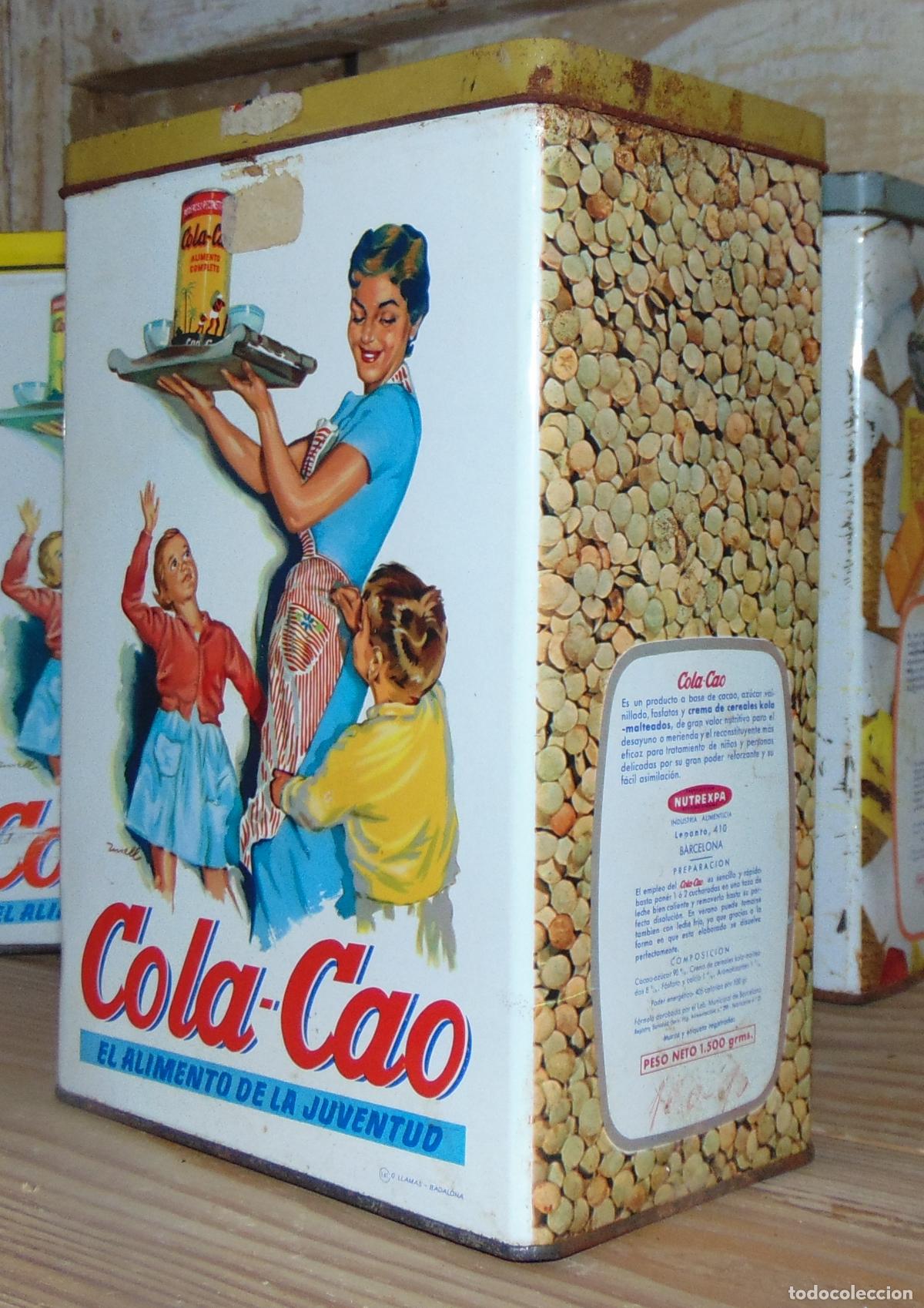 Cajas y cajitas met&aacute;licas: CAJA VINTAGE COLA-CAO ORIGINAL A&Ntilde;OS 60-70 PARA LENTEJAS, 22,2x15CM