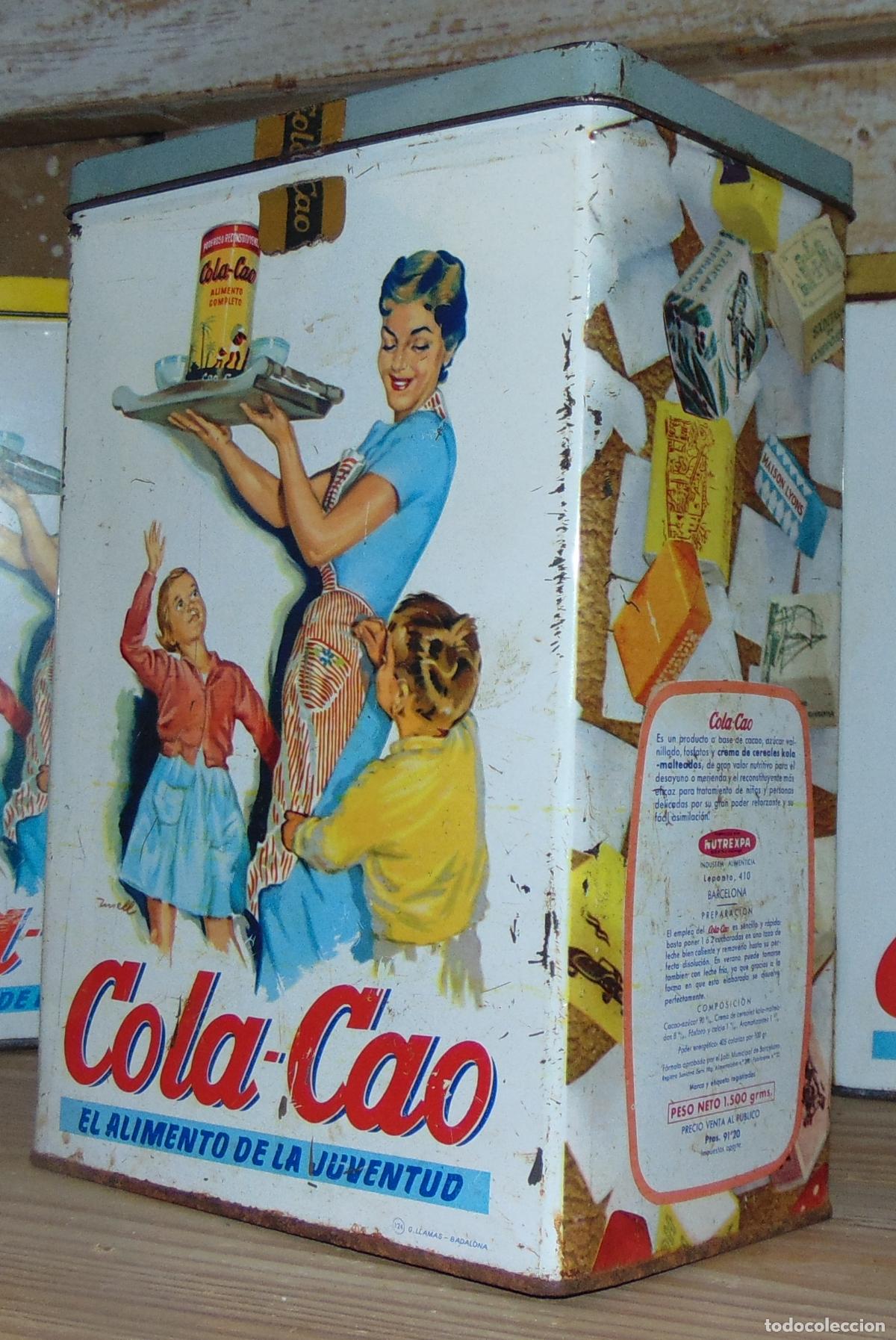 Cajas y cajitas met&aacute;licas: CAJA VINTAGE COLA-CAO ORIGINAL A&Ntilde;OS 60-70 PARA AZUCAR, 22,2x15CM