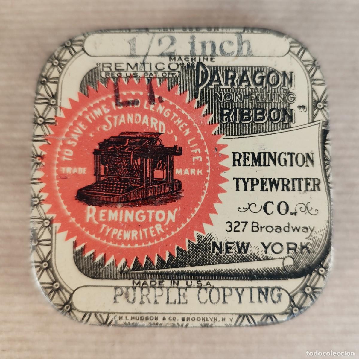 Cajas y cajitas met&aacute;licas: Caja met&aacute;lica vintage Remington Typewriter Co., cinta de m&aacute;quina de escribir, ca. 1910&ndash;1920